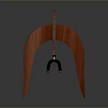 Modern Orange Furniture Coat Rack With Curved Structure And Three Legged Base