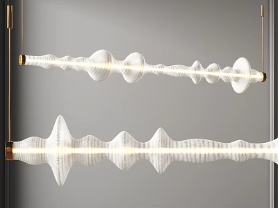 Modern White Gold Wave Shaped Pendant Lights With Elegant Textured Design 3d model