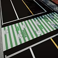 Garden Landscape Design For Parking Area With Green Stripes And Panda Patterns