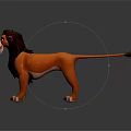 Cartoon Style 3D Lion Model With Brown Mane Green Eyes And Standing Pose