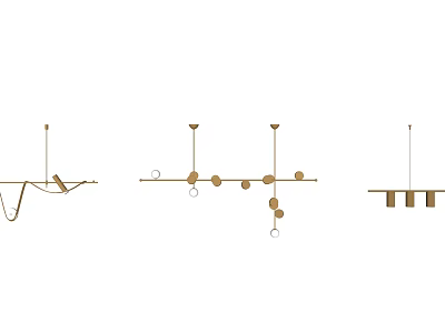Stylish Modern Chandeliers With Diverse Hanging Structures For Contemporary Home Interior Lighting 3d model