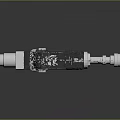 Futuristic Metallic Weapon Featuring Detailed Scope Green Display Screen And Modern Components