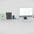Modern Computer Devices Collection With Laptop Tablet Monitor Keyboard And Stylus