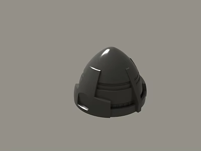 Black Mechanical Helmet 3D Model With Sleek Surface And Geometric Design 3d model