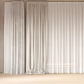 Elegant Sheer Curtains With Layered Design For Modern Home Interior Decoration