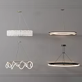 Stylish Modern Chandeliers With Circular Linear And Geometric Light Designs 3d model