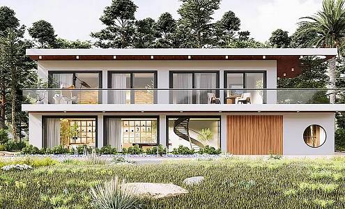 Modern single-family villa 3d model