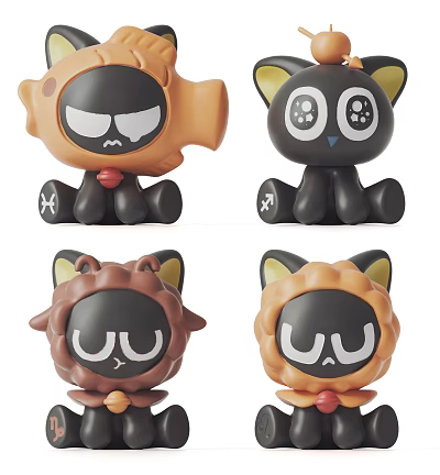 Modern Toy Little Black Toy Doll Ornaments 3d model Modern Toy Little Black Toy Doll Ornaments 3d model