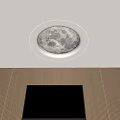 Modern Ceiling Design With Circular Light And White Surrounding Light Strip 3d model