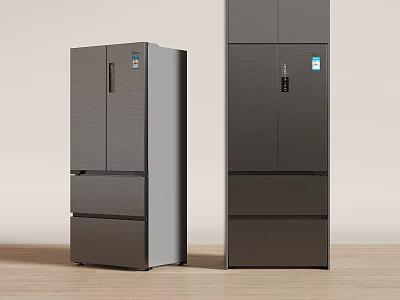 Modern Multi door Refrigerators Freezers with Sleek Stainless Steel Finish for Kitchen 3d model
