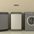 Three Different Poliform Washing Machines With Modern Design And Stainless Steel Finish