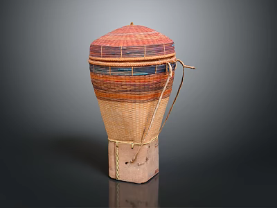 Modern bamboo basket bamboo woven bamboo products 3d model