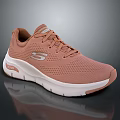 Skechers Pink Casual Shoes With Breathable Mesh Upper And White Sole