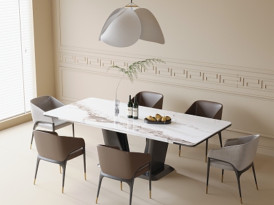 Dining Table and Chair Combination Dining Table Dining Chair Single Chair Chandelier model