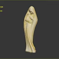 Woman Statue In Flowing Robe Embracing Child On Dark Shiny Surface