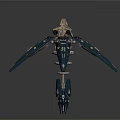 Character Piloted Mechanical Bio Creature Featuring Multi Winged Structure And Spiral Base Design 3d model
