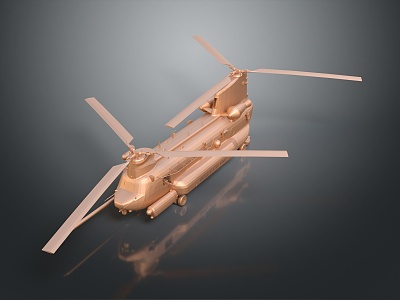 Modern sculpture gunship helicopter gunship combat helicopter 3d model