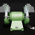 Industrial Bench Grinder With Dual Grinding Wheels Green Body And Protective Guards