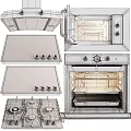 Modern Kitchen Appliances Featuring Gas Stove Electric Cooktop Built In Oven And Range Hood