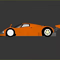 Orange Sports Car With Streamlined Body Rear Wing And Shiny Reflective Surface