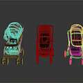 Modern Baby Strollers Display With Black Dark Blue And Light Blue Designs