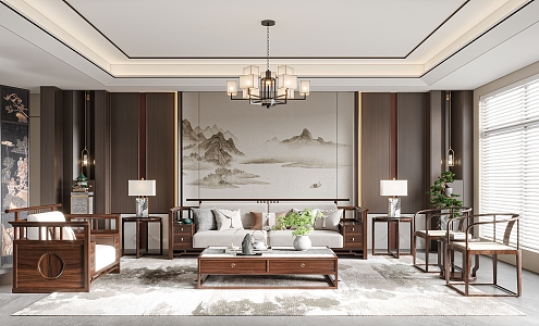 New Chinese Living Room 3d model