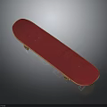 Stylish Red Skateboard With Yellow Edges And Smooth Rolling Wheels For Household Use