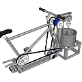 Manual Operated Mechanical Device With Metal Frame Seat Pedals And Mixing Bucket