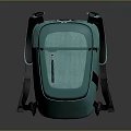 Teal Modern Backpack With Black Straps And Functional Zipper Design 3d model