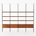 Modern Bookcase With Multiple Open Shelves Wooden Cabinets Metal Frame And Spacious Storage
