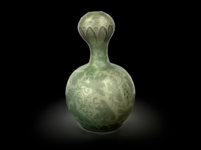 Ceramic Vessel With Intricate Carved Patterns And Traditional Decorative Design 3d model