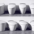 Modern Toilet Collection Showcase With Various Styles And White Ceramic Finish