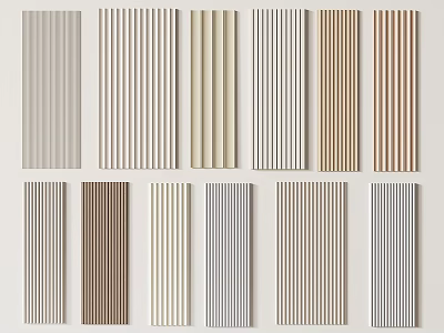 Wall Panels In Various Colors And Striped Patterns 3d model