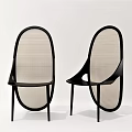 Modern Single Chair With Black Frame And Woven Mesh Sleek Design Structure 3d model