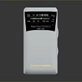 Silver Electronic Radio With Display Screen Mesh Speaker And Control Buttons 3d model