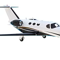Small Passenger Jet White Body With Black Stripes Side View Showing Round Windows And Wings