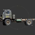 Old Worn Truck With Large Tires Exposed Chassis And Rustic Exterior