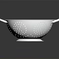 Stainless Steel Kitchen Strainer With Double Handles And Perforated Design For Cooking