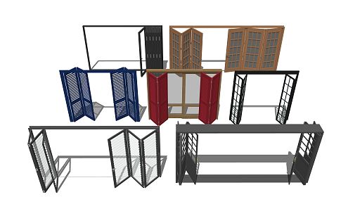 New Chinese Folding Door 3d model