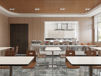 Modern fast food restaurant fast food restaurant noodle restaurant back kitchen open restaurant model