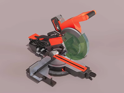 Professional Miter Saw With Powerful Cutting Blade And Adjustable Base For Precision Cuts 3d model
