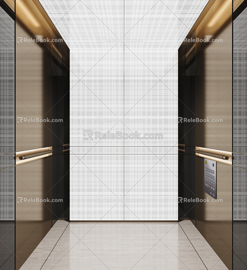 Modern elevator car elevator bridge box 3d model