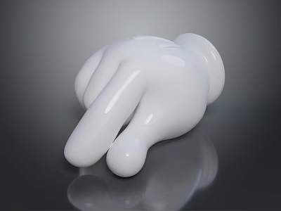 Modern White Hand Shaped Decorative Sculpture With Smooth Reflective Surface 3d model
