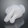 Modern White Hand Shaped Decorative Sculpture With Smooth Reflective Surface 3d model
