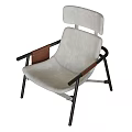 Comfortable Modern Leisure Chair Design With Beige Cushion Brown Accent And Black Frame