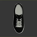 Black Leather Casual Shoes With White Laces And White Sole For Daily Wear