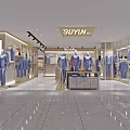 BUYIN Men's Suits Clothing Store with Mannequin Display and Modern Interior