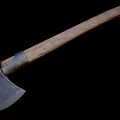 Handcrafted Axe Weapon with Wooden Handle and Forged Metal Blade Design