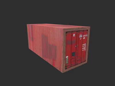 Red Shipping Container Building Structure With Modern Converted Design Elements 3d model