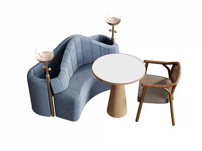Cabin Sofa Dining Table and Chair Leisure Chair Dining Chair Dining Table Decorative Light Floor Lamp Cafe Cabin Sofa 3d model